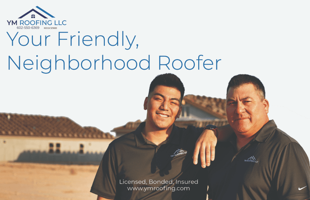 Yuri and Anthony of YM Roofing, a father-and-son crew, in Goodyear, Arizona